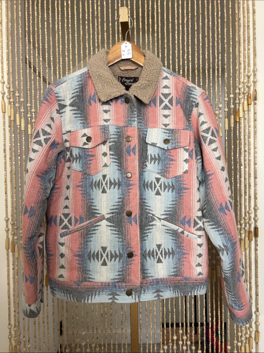 Cowgirl Legend Aztec Sherpa Jacket Size M